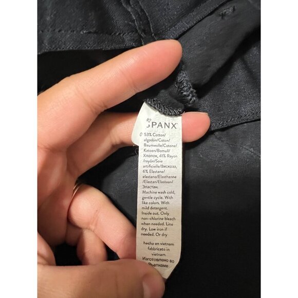 SPANX Black Cropped Pants On-the-Go Polished Ankle Slim Women Size L - Picture 6 of 7